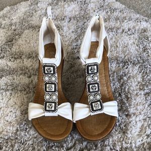 White Summer Wedges